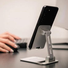 Tellur Phone Holder for desk Aluminium Silver