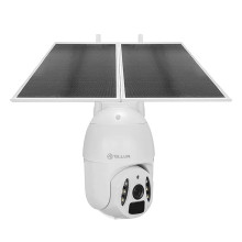 Tellur Smart WiFi Solar Camera P&T 3MP, 2K UltraHD, PIR, 20W solar panel, white