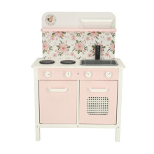 Ikonka Art.KX3832 Wooden kitchen pink flowers oven LULILO