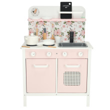 Ikonka Art.KX3832 Wooden kitchen pink flowers oven LULILO