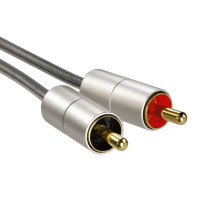 Hama 00080865 AluLine Connecting Cable, 3.5mm jack plug stereo - 2x RCA plug 2m