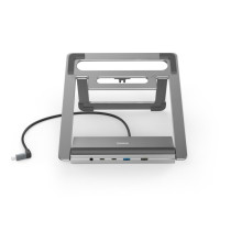 Hama 00200139 Connect2Office Stand, USB-C dock, 12 ports, 100 W, Gray