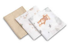 Muslin diaper 3-pack – GREY/BEIGE BEAR