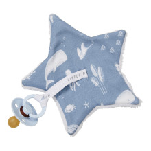 Little Dutch  Pacifier Cloth Art.TE20220640 Ocean Blue  Kūdikio čiulptuko spaustukas, pagamintas iš natūralios medvilnės