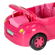 Ikonka Art.KX3454 Doll car convertible pink 4 el.