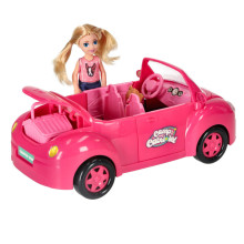 Ikonka Art.KX3454 Doll car convertible pink 4 el.