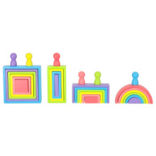 Ikonka Art.KX3508 Rainbow montessori educational wooden blocks