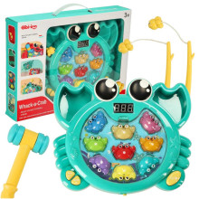 Ikonka Art.KX3593 Interactive 2-in-1 crab fishing pounder game