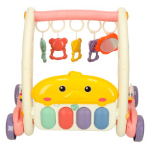 Ikonka Art.KX3612 Educational baby mat 2in1 duck with piano + pusher