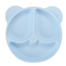 Ikonka Art.KX4001_1 Silicone children's dishes teddy bear light blue 4el