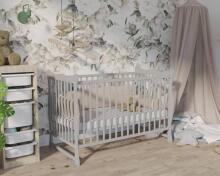 Kiddos Julia Art.191495 White Baby cot with drawer, 120x60 cm