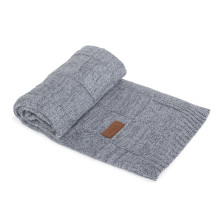 Knitted blanket (90x90) Check grey