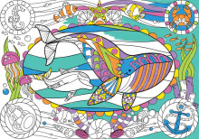 EDUCA colouring puzzle Kids sea life, 150 pcs., 17827