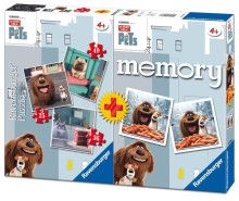 RAVENSBURGER dėlionė ir memory žaidimas "Slaptas augintinių gyvenimas", 68722