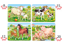 CASTORLAND puzzle Animal Moms and Babies, 4w1  B-04416