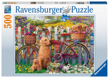 RAVENSBURGER puzle Jaukie sunīši dārzā, 500gab., 15036