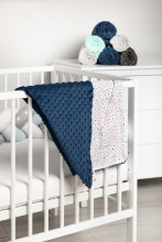 Light Minky Blanket – dots navy blue