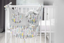 COT ORGANIZER BAG WAFFLE - FEATHERS PASTEL