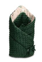 Minky Baby Nest Cone Wrap – cranes beige/bottle green