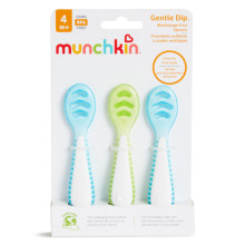 MUNCHKIN Gentle Dip First Spoon, 3pk, Blue-Green 4m+, 90262P