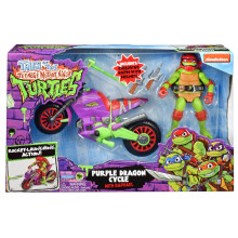 TMNT motociklas su figūrėle Purple Dragon Cycle Raphael, 84306