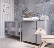 YappyKids YappyUno Art.86413 Light Grey Wooden baby crib 120x60cm