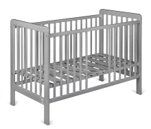 YappyKids YappyUno Art.86413 Light Grey Wooden baby crib 120x60cm