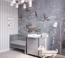 YappyKids YappyUno Art.86413 Light Grey Wooden baby crib 120x60cm