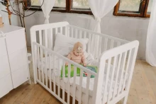 YappyKids YappyLull Art.88608 White Wooden baby crib 120x60cm