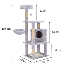 Daudzlīmeņu kaķu māja Springos PA1040 124 cm