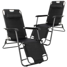 Adjustable garden chair Springos GC0060 black