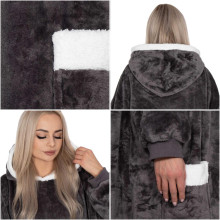 Oversized hoodie blanket Springos HA7330 gray