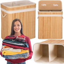 Bamboo laundry basket Springos HA0155 100l