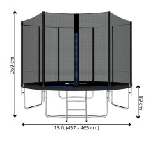 Sodo batutas Springos TP0014 15 pėdų (457–465 cm)