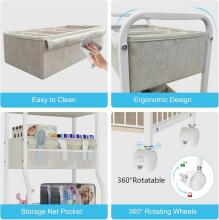 Baby Nappy Trolley Art.199290 A shelf on wheels for a children's room
