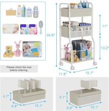 Baby Nappy Trolley Art.199290 A shelf on wheels for a children's room