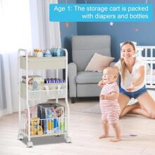 Baby Nappy Trolley Art.199290 A shelf on wheels for a children's room
