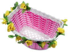 Front basket FLOWER POWER, pink