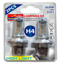 Галогенные лампы H4 12V 60/55W P43T LAMPADA H4, 2 шт.