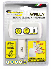 Double socket +1USB port 1AMP  WALLY 