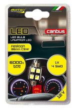 LED spuldze, 1 gab, C5W 36mm Festoon/Canbus, 4SMD