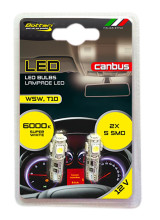 LED bulbs, 2 pcs., W5W T10 Canbus, 5SMD