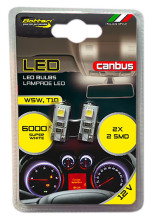 LED spuldzes, 2 gab, W5W T10 Canbus, 2SMD