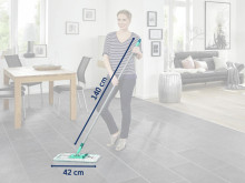 LEIFHEIT Floor Brush with Steel Handle Profi XL micro duo 42cm