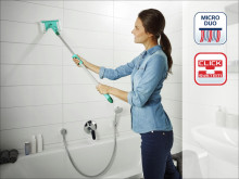 LEIFHEIT Flīžu un vannas istabas birste ar teleskopisku kātu 93–150cm Bath Cleaner micro duo