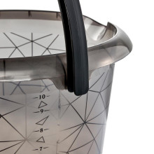 Bucket deco 10L Ilvie &quot;Polygon&quot; Ø30x28cm transparent grey