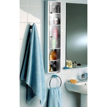 Vertical bathroom cabinet white/glazed