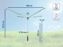 LEIFHEIT Veļas žāvētājs rotējošs Linomatic V 400