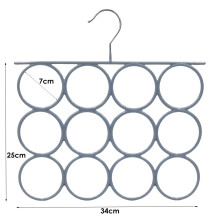 PVC-coated metal hanger for scarves grey