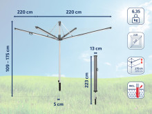 LEIFHEIT Linomatic 600 Plus skalbinių džiovyklė, 105 cm